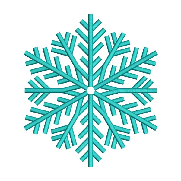Cyan Winter Snowflake Machine Embroidery File – Christmas