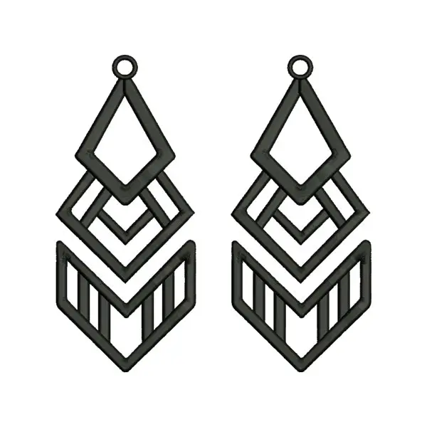 Long Earrings Embroidery Design
