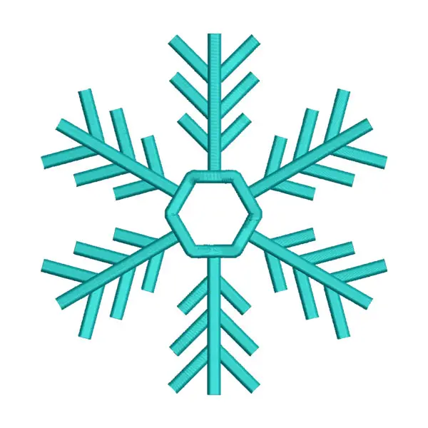 Cyan Winter Snowflake Machine Embroidery File – Holiday