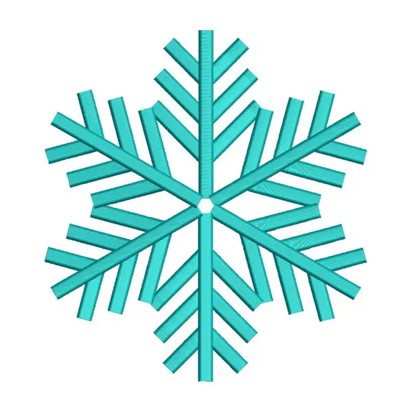 Sea Green Cyan Winter Snowflake Machine Embroidery File