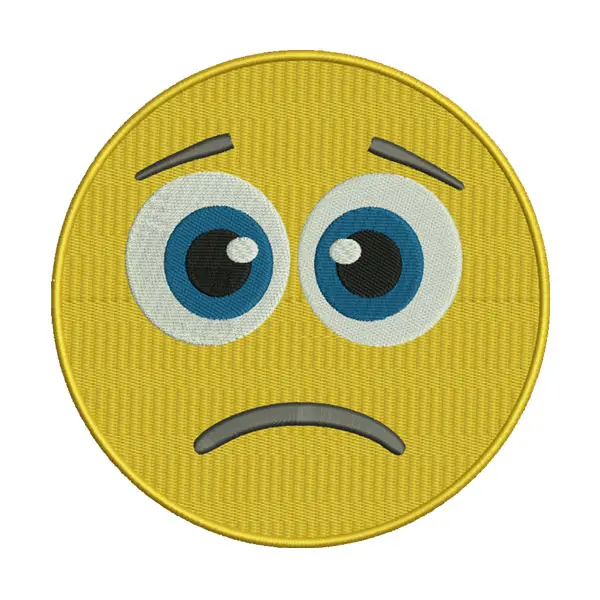 Frowning Emoji Embroidery Design