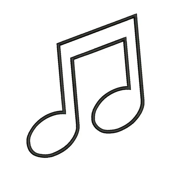 Music Note Embroidery Design