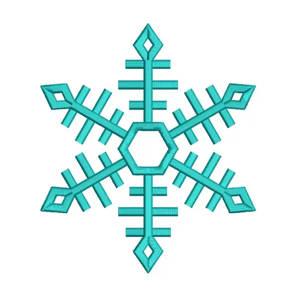 Intriguing Cyan Geometric Snowflake Machine Embroidery File