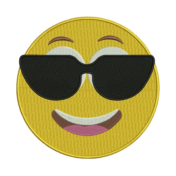 Cool Sunglasses Emoji Embroidery Design