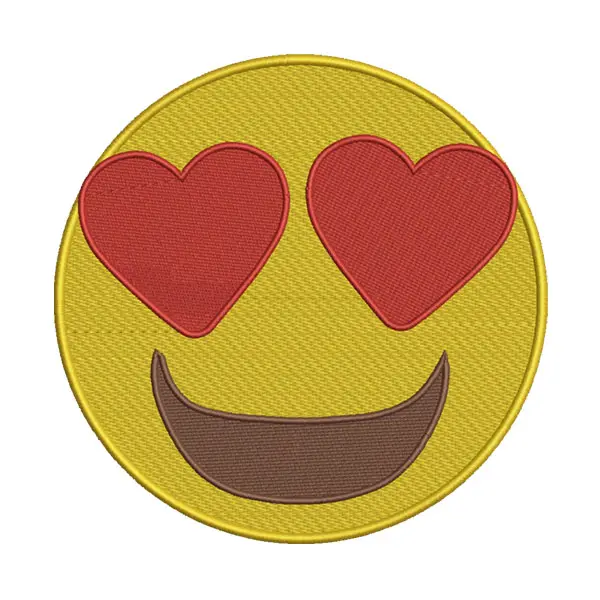 Heart Eyes Emoji Embroidery Design