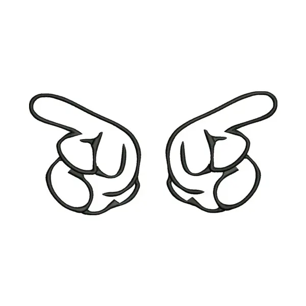 Pointing Finger Embroidery Design