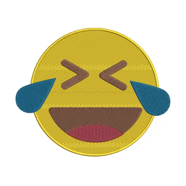 Laughing Emoji Embroidery Design