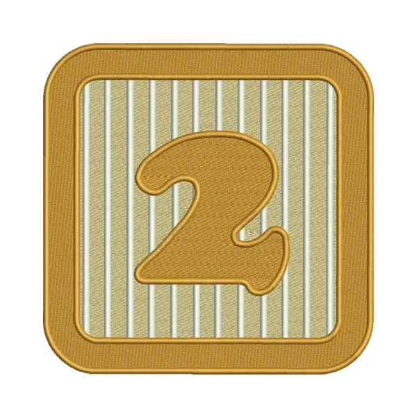 Number 2 Embroidery Design – Block Numeric Machine Embroidery File