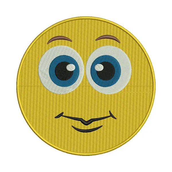 Smiling Emoji Embroidery Design