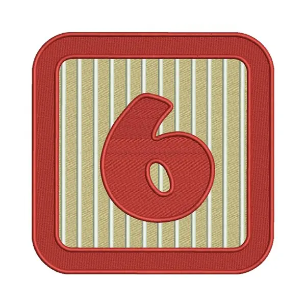 Number 6 Embroidery Design – Block Numeric Machine Embroidery File