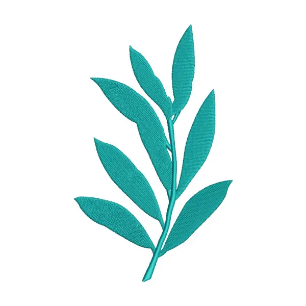 Stem Leaves Embroidery Design