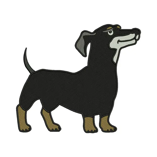 Black Dachshund Embroidery Design