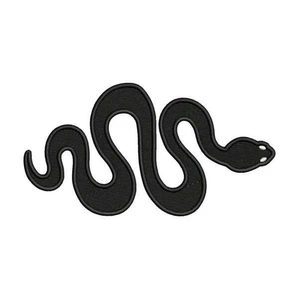 Snake Silhouette Embroidery Design