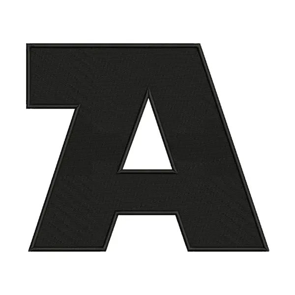 Letter A Embroidery Design – Block Font Monogram Patch