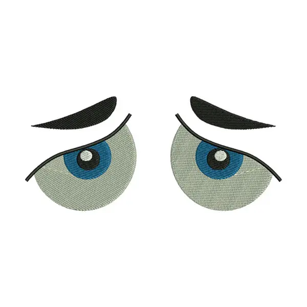 Frowning & Sad Eyes Embroidery Design