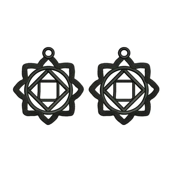 Square Cluster Earrings Embroidery Design