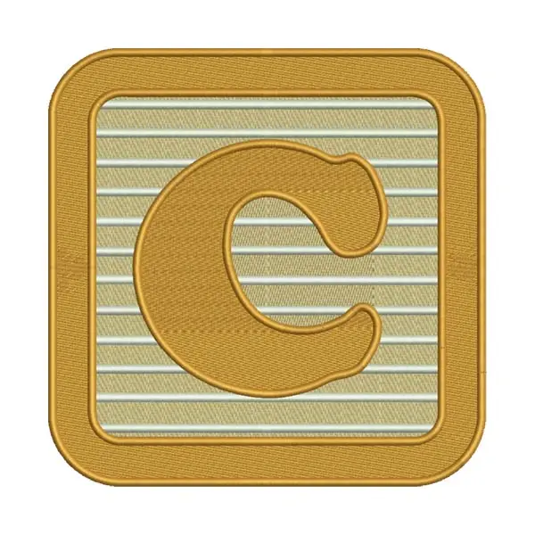 C Letter Alphabet Embroidery Design – Orange