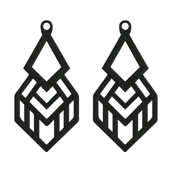 Chandelier Earrings Embroidery Design – Rhombus