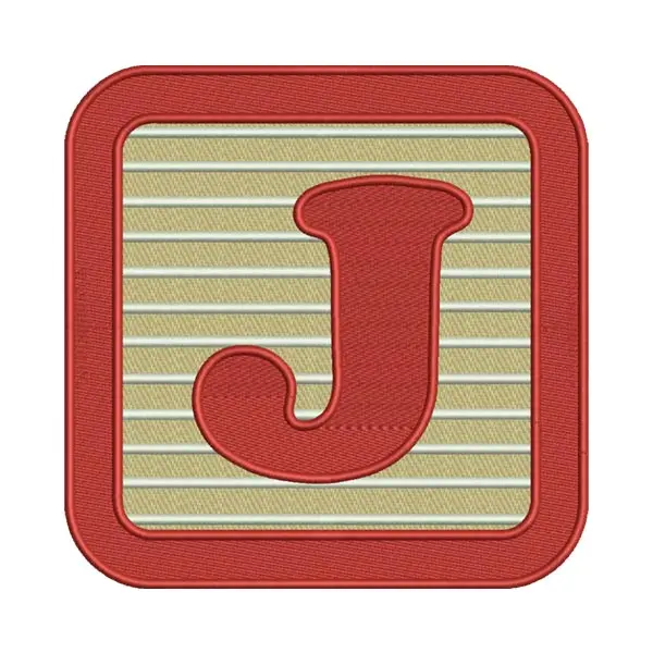 J Letter Alphabet Embroidery Design