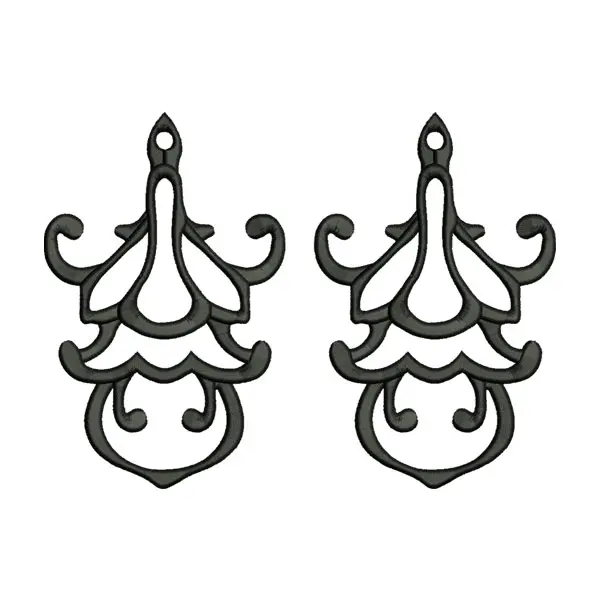 Chandelier Earrings Embroidery Design – Ornate
