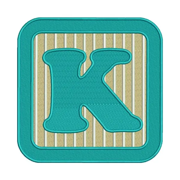 K Letter Alphabet Embroidery Design