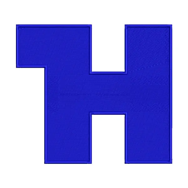 H Letter Alphabet Embroidery Design – Blue
