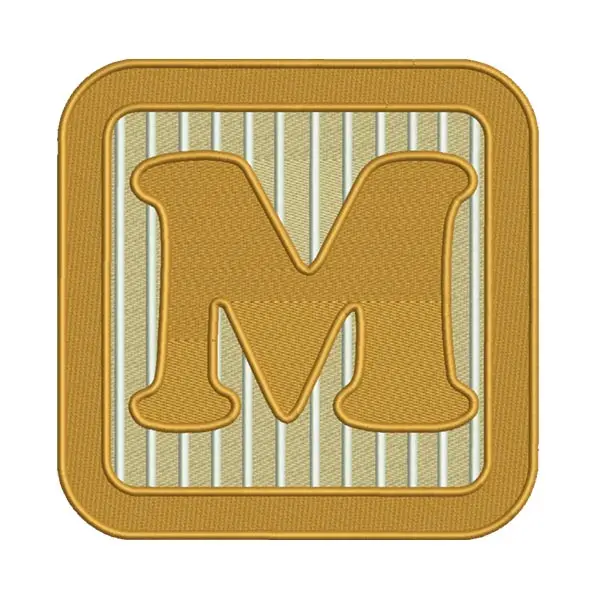 M Letter Alphabet Embroidery Design