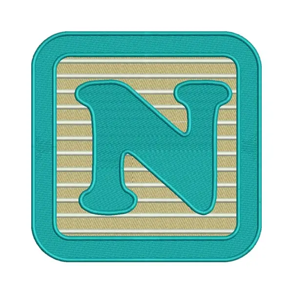 N Letter Alphabet Embroidery Design