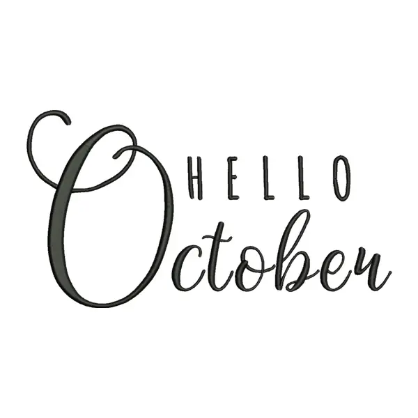 Hello October Embroidery Design – Fall