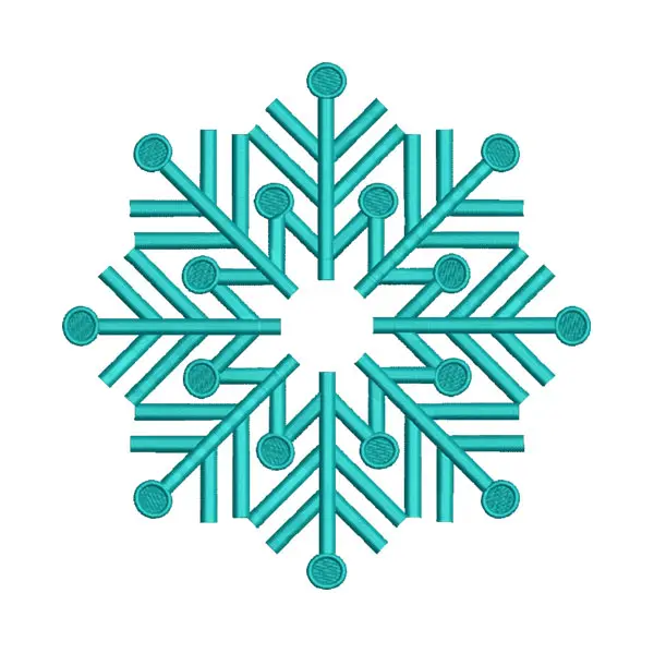 Sea Green Snowflake Embroidery Design