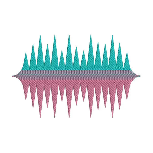 Green and Pink Sound Waves Embroidery Design