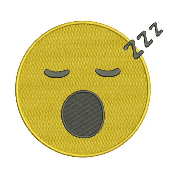 Sleeping Face with Open Mouth Emoji Embroidery Design