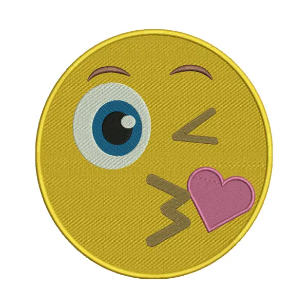 Face Blowing a Kiss Emoji Embroidery Design