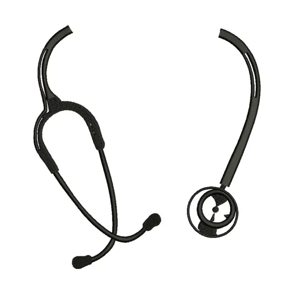 Exquisite Stethoscope Sketch Art Embroidery Design