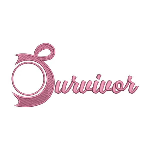 Inspiring Pink Cancer Survivor Calligraphy Embroidery Design