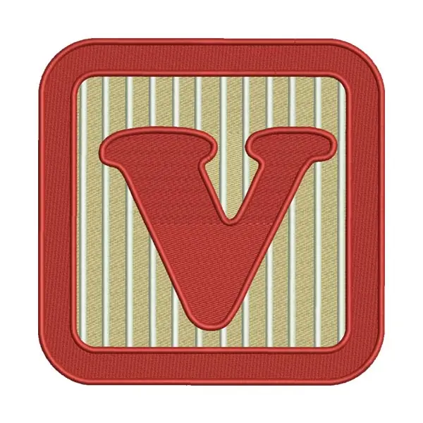 “V” Letter Alphabet Embroidery Design