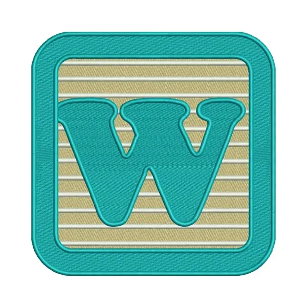 “W” Letter Embroidery Design – Custom Alphabet Patch