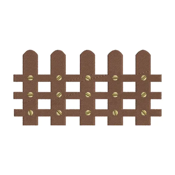Captivating Wood Picket Fence Embroidery Design