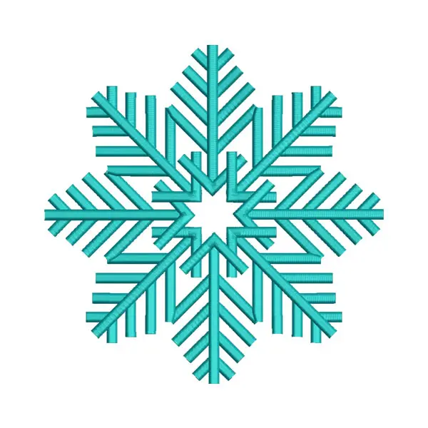 Sterling Cyan Star Snowflake Embroidery Design