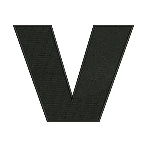 Vigorous V Letter Alphabet Embroidery Design
