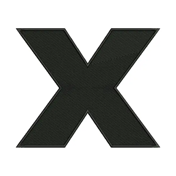 Xenial X Letter Alphabet Embroidery Design