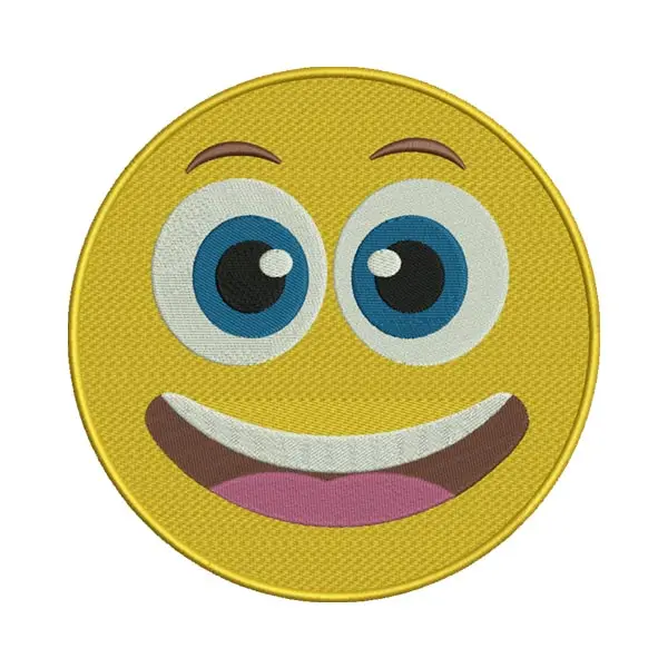 Grinning Face with Big Eyes Emoji Embroidery Design