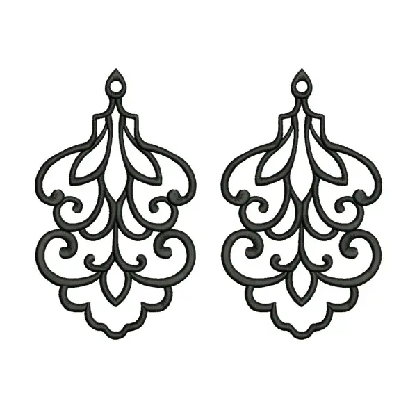 Exotic Floral Earrings Embroidery Design