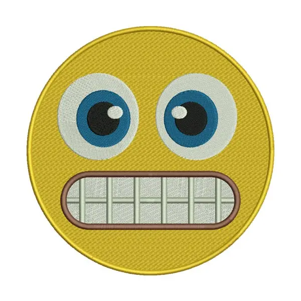 Grimacing Face with Teeth Emoji Embroidery Design