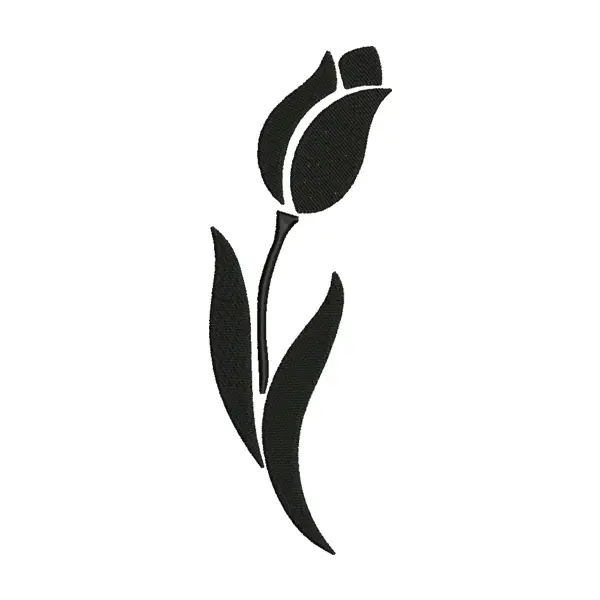 Enamoring Tulip Flower Silhouette Embroidery Design