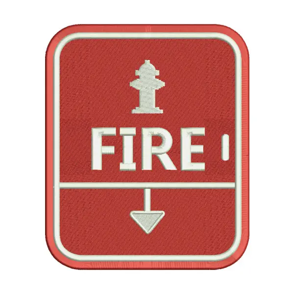 Fire Safety Sign Embroidery Design