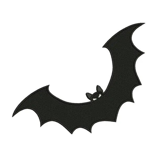 Bat Silhouette Embroidery Design