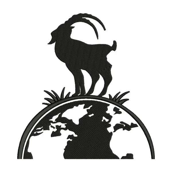 Ibex Silhouette Embroidery Design
