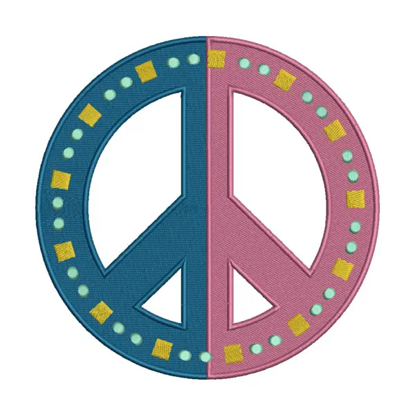 Peace Sign Embroidery Design