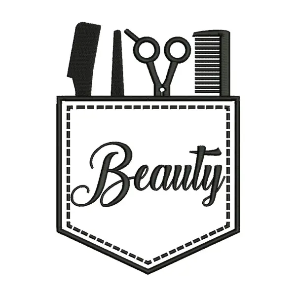Beauty Hair Stylist Embroidery Design